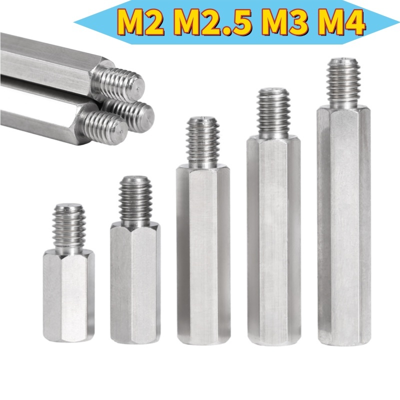 สแตนเลส Hex Standoff M2/M2.5/M3/M4 ชายหญิง Standoff Spacer สกรูคอลัมน์เสา Spacers Bolt Spacer Standoff สกรู Nut เกลียวเสา PCB สนับสนุน