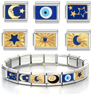 DIY สร้อยข้อมืออิตาเลี่ยน charm links fit 9 มม.Star & moon เ…