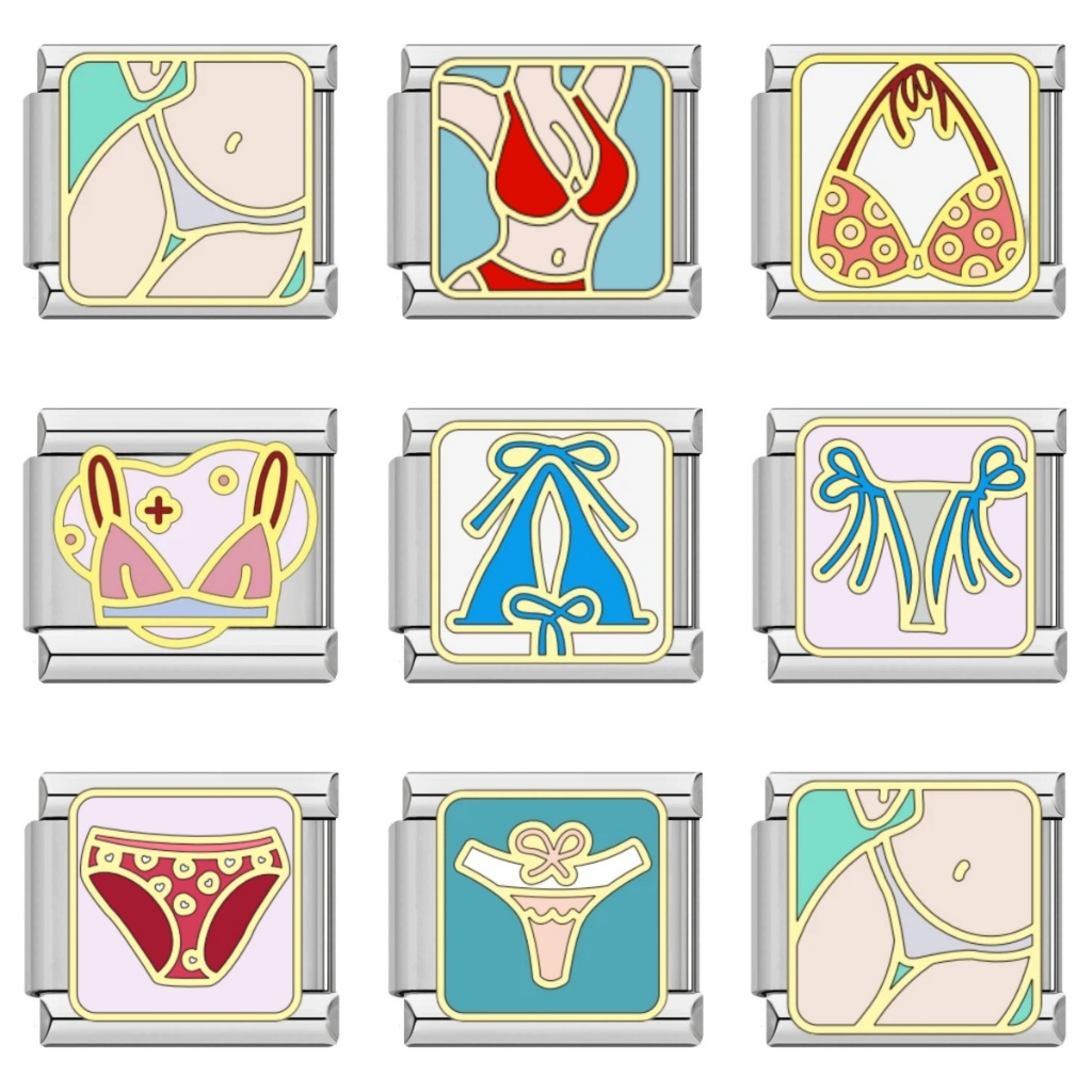 DIY สร้อยข้อมือ charm อิตาลี links fit 9 มม.ชุดว่ายน้ํา biniki เครื่องประดับแฟชั่นอุปกรณ์เสริม DIY สร้อยข้อมือเครื่องประดับทํา