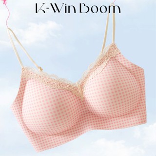 K-WinBoom แฟชั่นนุ่มสบายไม่มีกรอบกดขึ้นบราไม่มีรอยต่อระบายอา…
