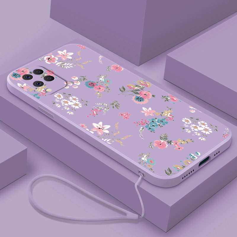 Samsung Galaxy A12 A42 A22 5G A02 Beauty Flowers Mobile Case Candy Floral Casing Soft Cover