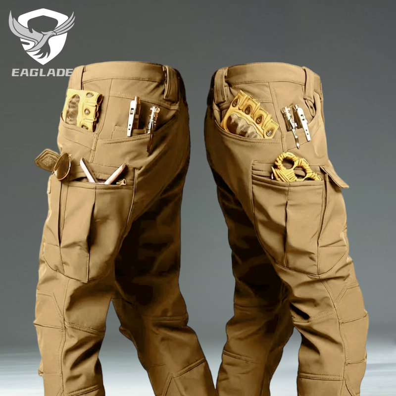 Eaglade กางเกงคาร์โก้ยุทธวิธีสีดําสําหรับผู้ชายสีน้ําตาล IX7
