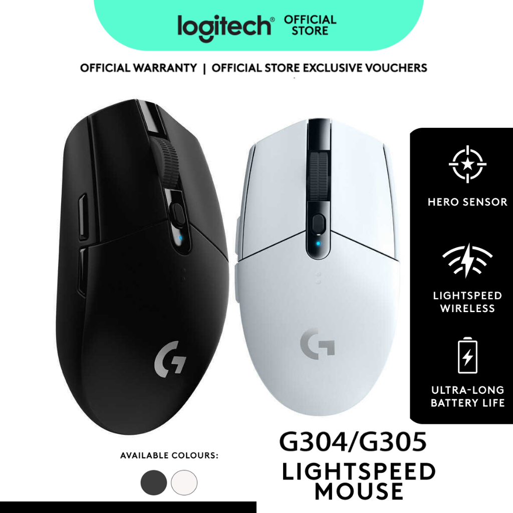 [ต้นฉบับ] Logitech G305/G304 LIGHTSPEED™ Wireless Gaming Mouse 12,000 DPI, 6 Makro Keys - Black/Whit