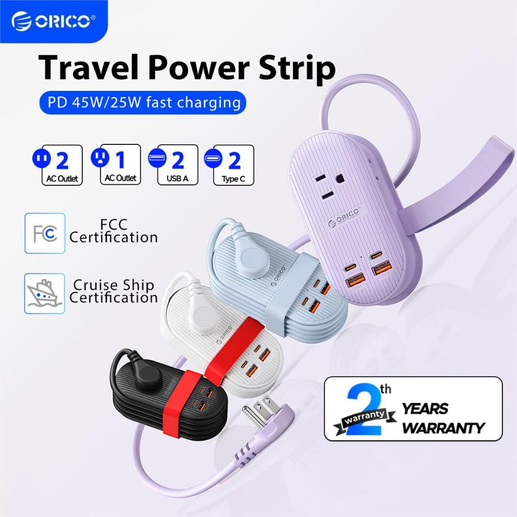 ORICO Travel Power Strip ปลั๊กไฟ 1.35M สายไฟพร้อม USB Fast Charging Surge Protector สําหรับเรือล่องเรือ (TK)