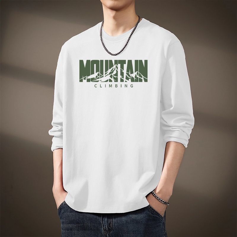 Americanแนวสตรีทเสื้อยืดแขนยาวจดหมายพิมพ์ลายคอกลมเสื้อ oversizeผู้ชายcottonใส่สบายTops S-3XLรหัสlong sleeves t shirt