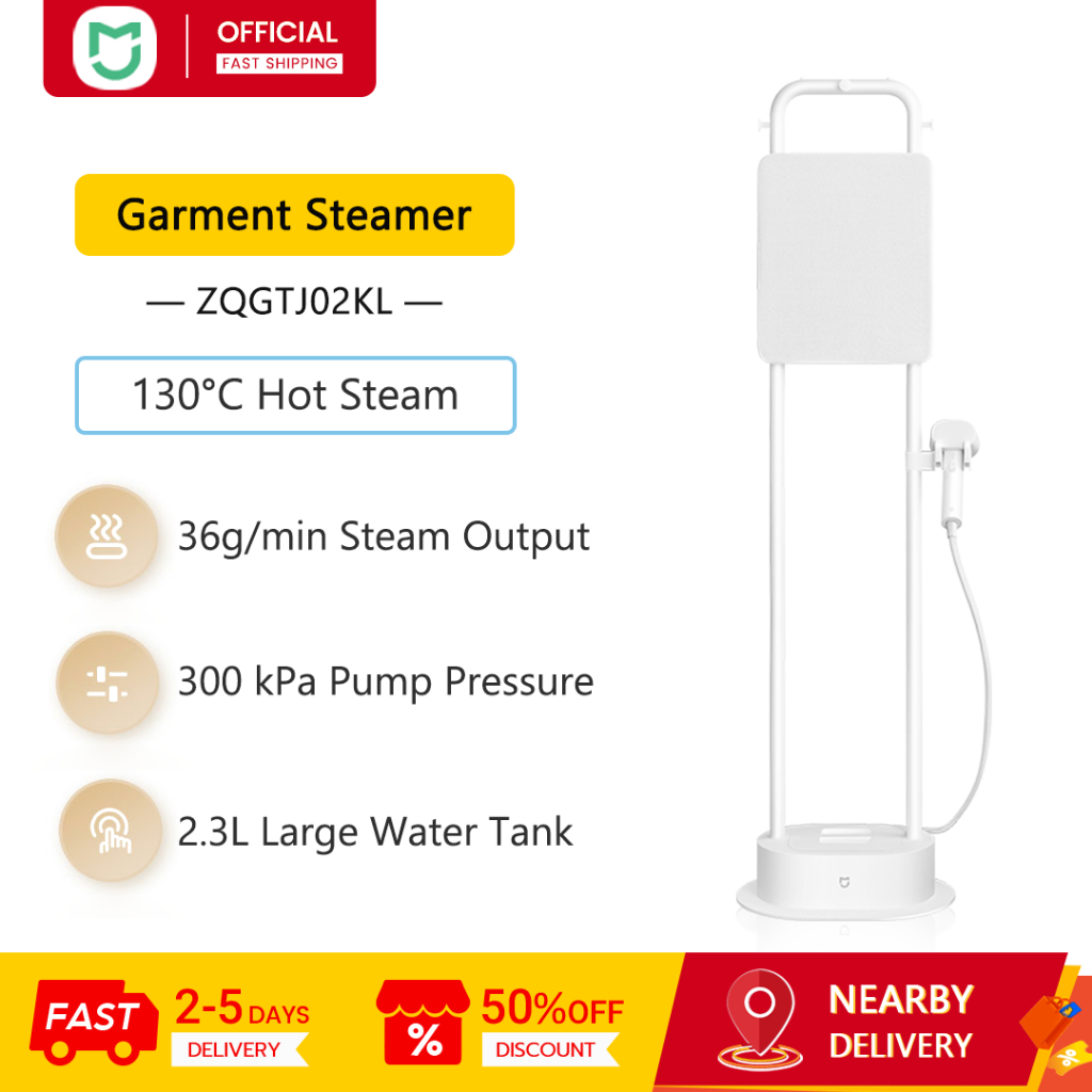 เครื่องรีดผ้าแนวตั้ง Xiaomi Mijia 130°C Hot Steam, ไอน้ําต่อเนื่อง 36g/min, แรงดันปั๊ม 300kPa
