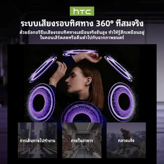 HTC NE70 หูฟังแปลภาษา AI Bluetooth 6.0 แปลคำบรรยายวิดีโอเรียลไทม์ ปัดเปลี่ยนวิดีโอ ปัดกดไลก์ โทรคมชัด เสียง Hi-Fi รองรับ Android iOS PC