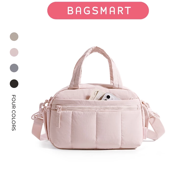 BAGSMART Hobo Handbag ขนาดเล็กสำหรับผู้หญิง สะพายได้หลายสไตล์ สำหรับการท่องเที่ยวและการออกกำลังกาย