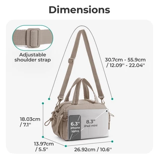 BAGSMART Hobo Handbag ขนาดเล็กสำหรับผู้หญิง สะพายได้หลายสไตล์ สำหรับการท่องเที่ยวและการออกกำลังกาย