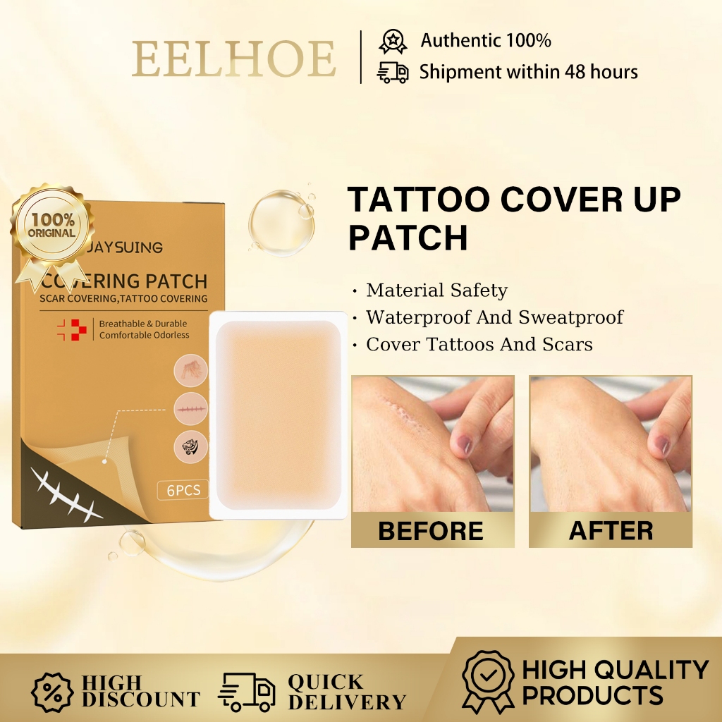 Jaysuing Tattoo Cover Up Patch / คอนซีลเลอร์ที่มองไม่เห็น / ชั่วคราว Corrective Tattoos สติกเกอร์ / รอยแผลเป็น Birthmarks คอนซีลเลอร์เทป / สําหรับผิวใด ๆ ที่มองไม่เห็น กันน้ํา บางเป็นพิเศษ