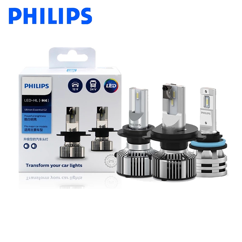 PHILIPS Ultinon Essential Led Gen2 G2 H1 H4 H7 HB3 HB4 HIR2 H8 H9 H11 H16 12V 24V 6500K ไฟหน้ารถแสงส