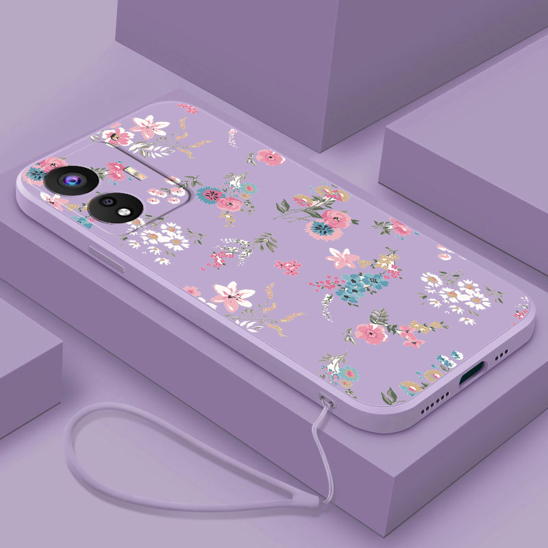 Vivo Y77 5G Y51 Y50 Y31 Y30 Y76 Y75 Y55 5G Beauty Flowers Mobile Case Candy Floral Casing Soft Cover