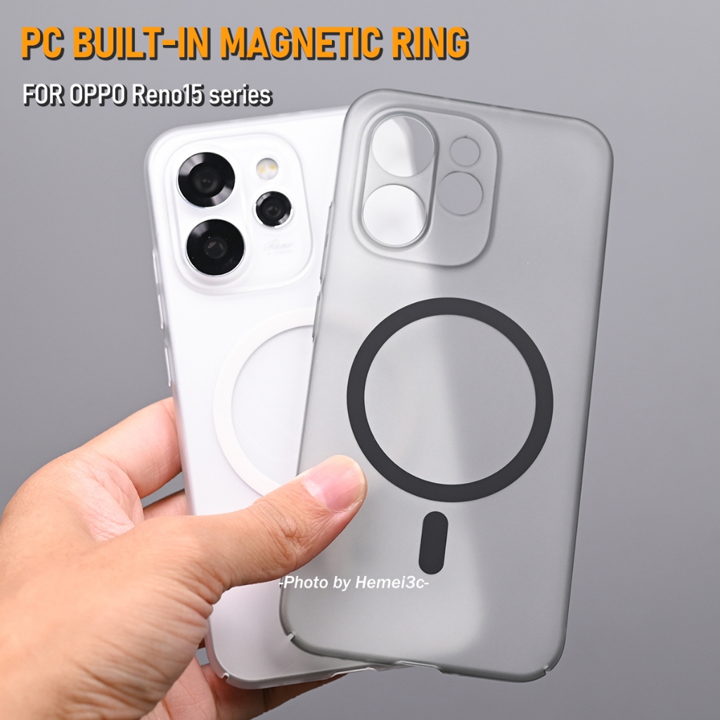 สําหรับ OPPO Reno 15 Pro Max 5G ปลอกไม่มีสีเหลืองโปร่งแสง Matte Slim Hard เคสโทรศัพท์