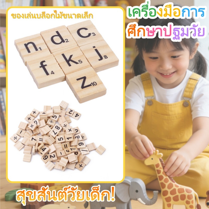 เครื่องมือการศึกษาปฐมวัย, ตัวอักษรตัวเลขของเล่นบล็อกไม้ขนาดเล็ก