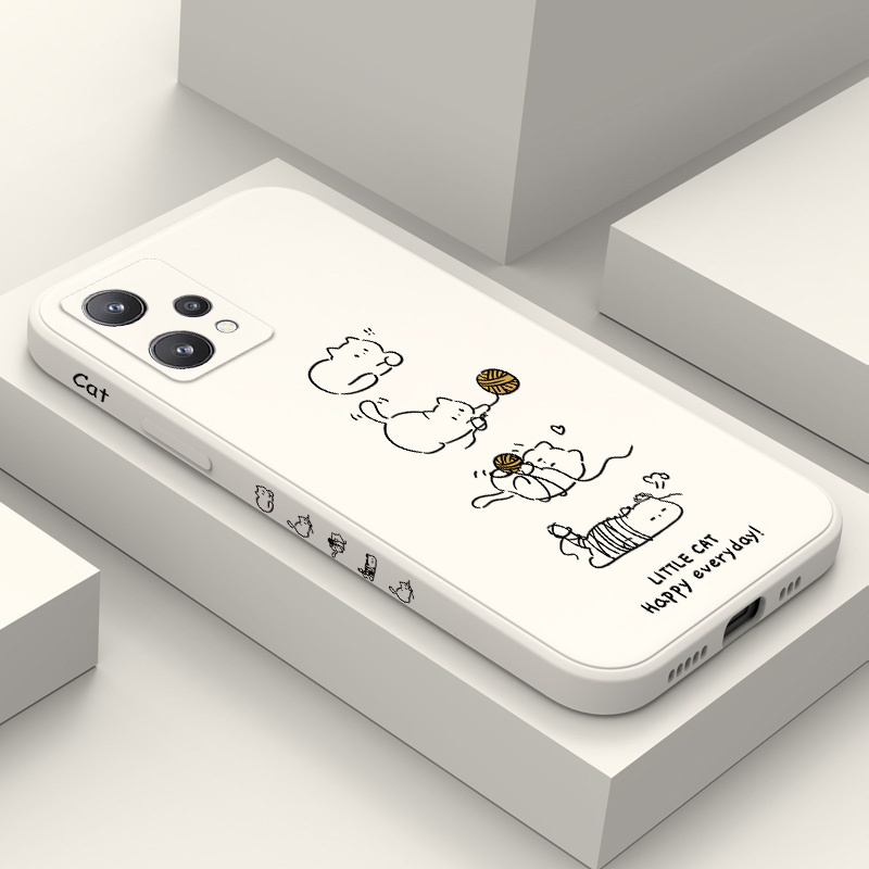 เคสโทรศัพท์สําหรับ OPPO Realme 11 10 9i 9 10Pro Pro Plus 4G 5G String Ball Cat Creative Design Cover