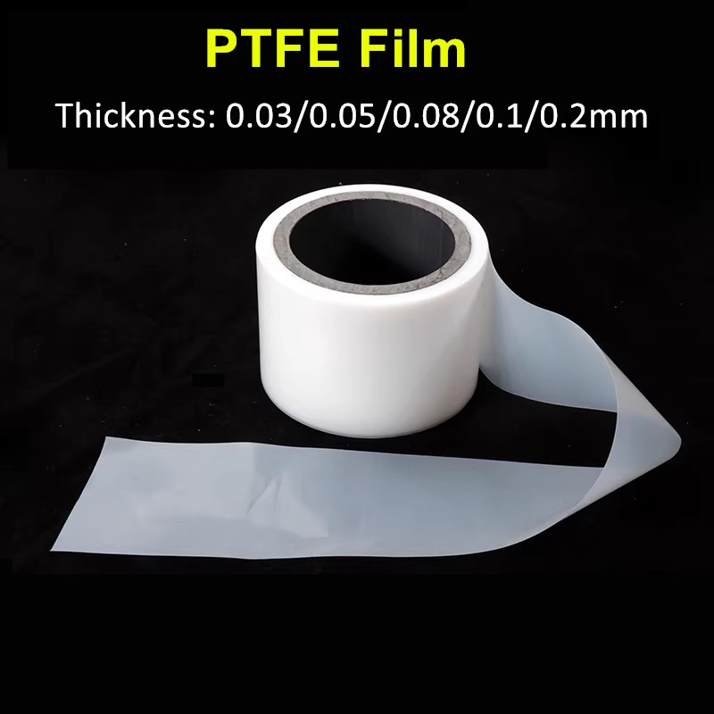 5เมตร PTFE ฟิล์มม้วน 0.05/0.08/0.1/0.2มม ความหนาอุณหภูมิสูงและทนต่อการกัดกร่อน -สําหรับปะเก็น,ปิดผนึก,ฉนวน,ทําเอง ใช้