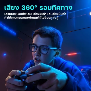 BUDS 5 PRO หูฟังสําหรับเล่นเกมใหม่ล่าสุด, การออกแบบหมวกกันน็อคพิเศษ, เอฟเฟกต์แสงที่เป่าใจ, เสียงสเตอริโอระดับ HiFi iPX5 กันน้ํา Build-in Mic, ลดเสียงรบกวน ENC