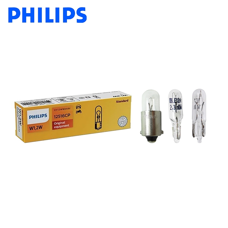 PHILIPS T5 W1.2W W2.3W T4W 12061 12516 12929 12V หลอดไฟฮาโลเจนมาตรฐานดั้งเดิม (1 หลอด)
