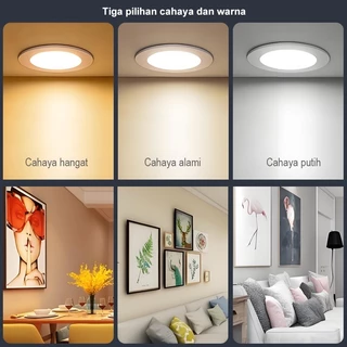ไฟดาวน์ไลท์ ดาวน์ไลท์ LED 3 สี ไฟled 6/9/12/18W แบบบาง หลอดไฟ กลม 2.5/3.5/4/6'' ไฟเพดาน