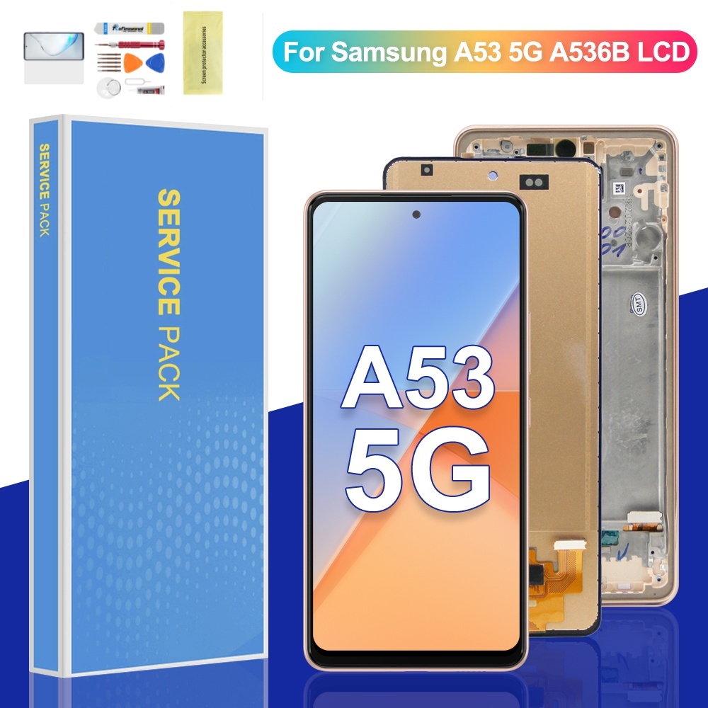 AAA + สําหรับ Samsung Galaxy A53 5G A536 Lcd พร้อมกรอบ A536B จอแสดงผลดิจิตอลเปลี่ยนหน้าจอสัมผัส