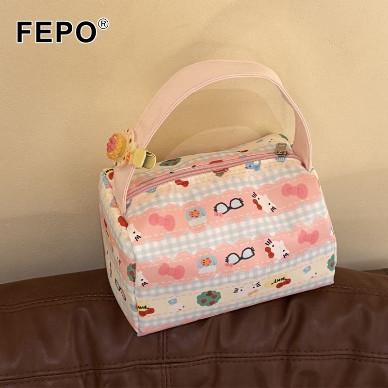 เฟโป ความจุขนาดใหญ่มือถือกระเป๋าเครื่องสําอางแบบพกพาพับเก็บได้กระเป๋าเดินทางอุปกรณ์อาบน้ํากระเป๋าจัดเก็บ