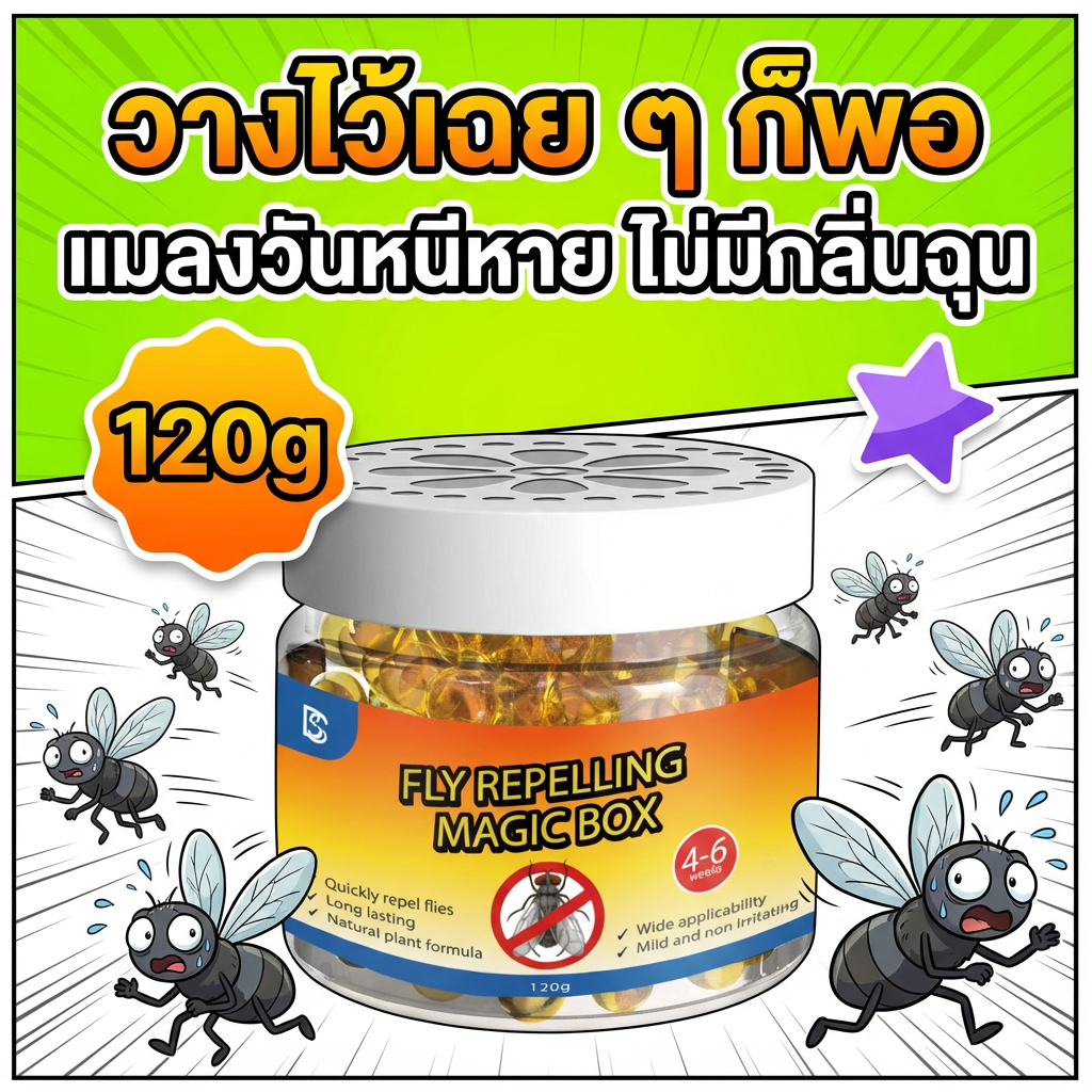 24 ชั่วโมง ไล่แมลงวัน/แมลงหวี่ กําจัดศัตรูพืช ปลอดภัย ไม่มีสารเคมี ควบคุมยาวนาน 90 วัน