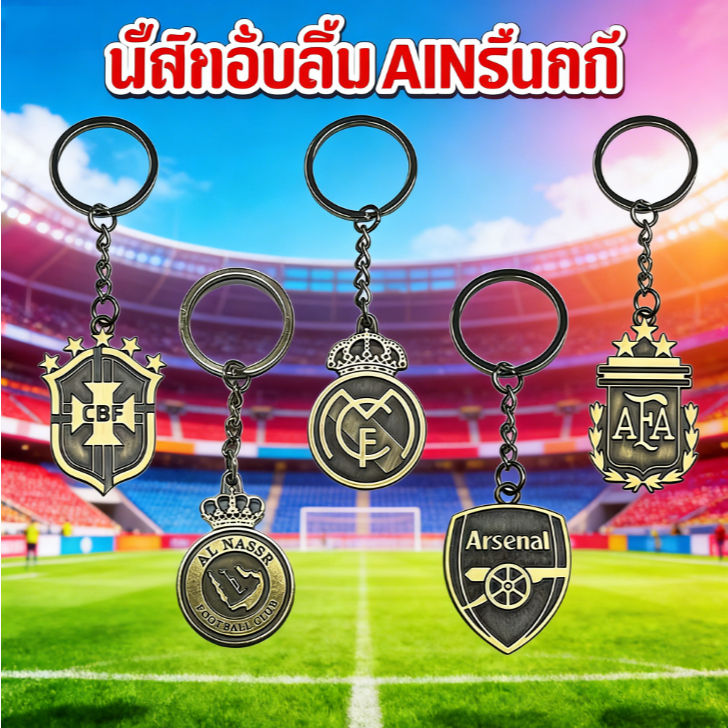 พวงกุญแจตราสโมสรฟุตบอลเรอัลมาดริดบาร์เซโลนาอินเตอร์มิลานเอซีมิลานยูเวนตุสปารีสเชลซีแฟนฟุตบอลของที่ระลึกโลหะผสม