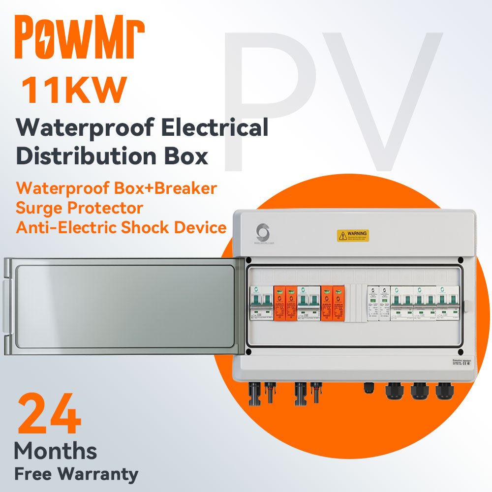 PowMr 10.5x9 กล่องกันน้ําเฉพาะชุดสําหรับ 11KW 48V Hybrid Inverter ติดตั้ง Circuit Breaker ป้องกันปลอ