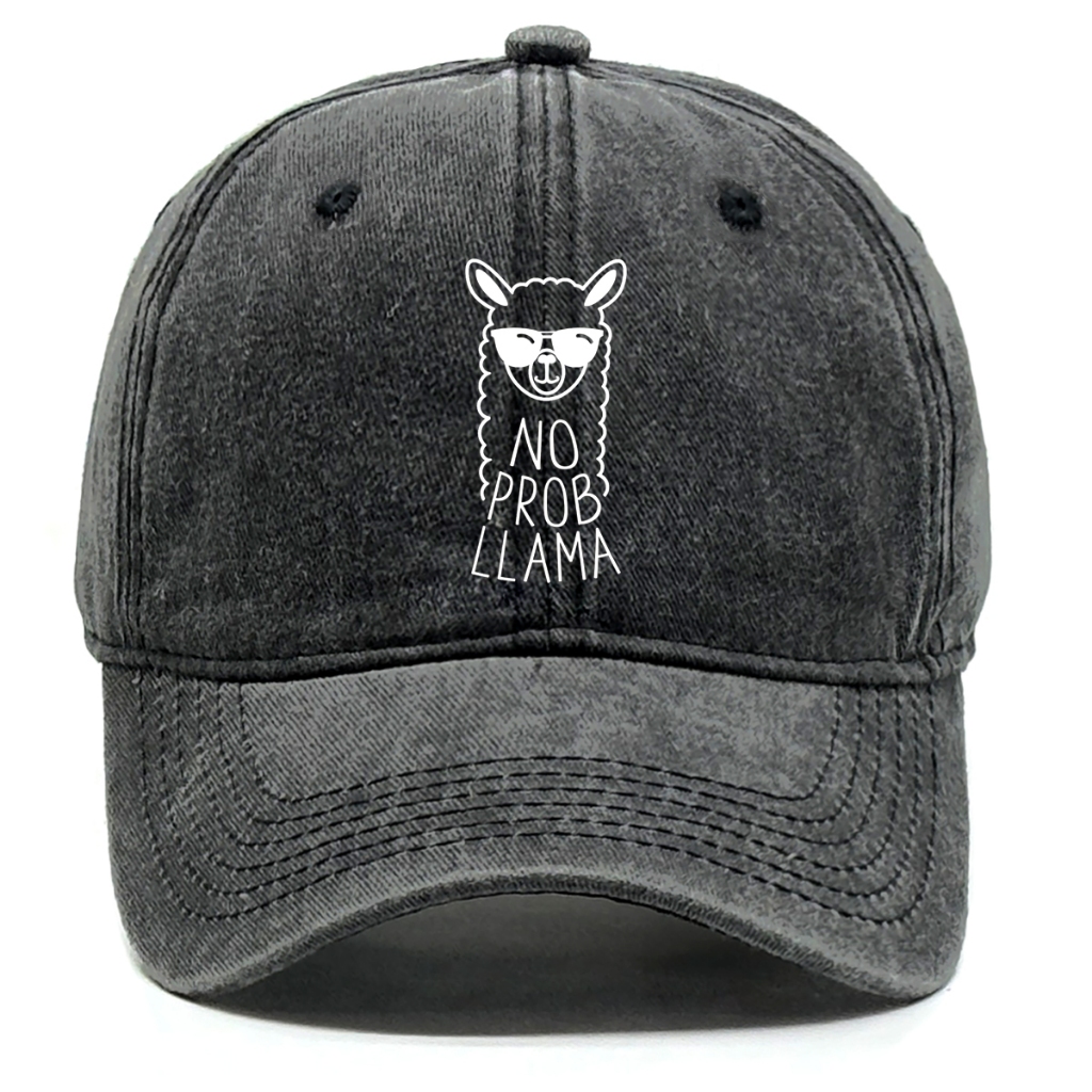 หมวก Snapback NO PROB LLAMA พิมพ์ลาย llama แบบปรับได้ สบายในการเดินทางและใส่ประจำวัน