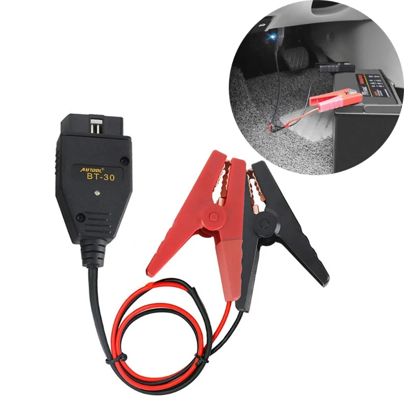BT-30 OBD2 ECU Memory Saver & แหล่งจ่ายไฟฉุกเฉิน - สายแคลมป์แบตเตอรี่ 12V สําหรับการเชื่อมต่อหน่วยความจําคอมพิวเตอร์ยานยนต์