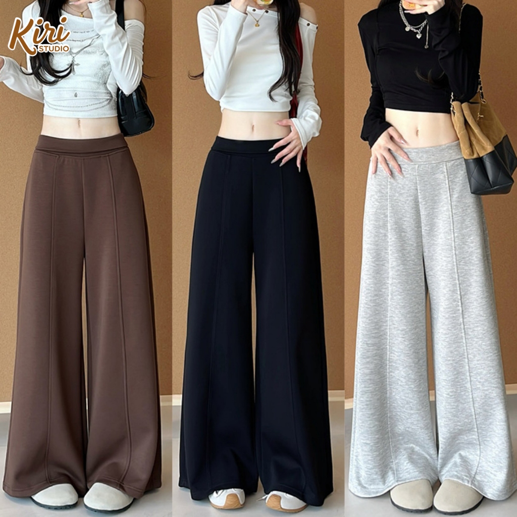 3สี กางเกงขายาว กางเกงผู้หญิง เอวยืดได้ ใส่สบาย ต้องมีติดตู้#101335