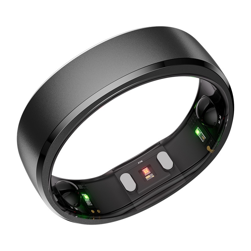 RingConn Gen 2 Smart Ring - ตัวติดตามสุขภาพ 24/7, การตรวจสอบภูมิแพ้การนอนหลับ, อายุการใช้งานแบตเตอรี่ 10-12 วัน, ไม่มีจารึก (สีดํา/เงิน)