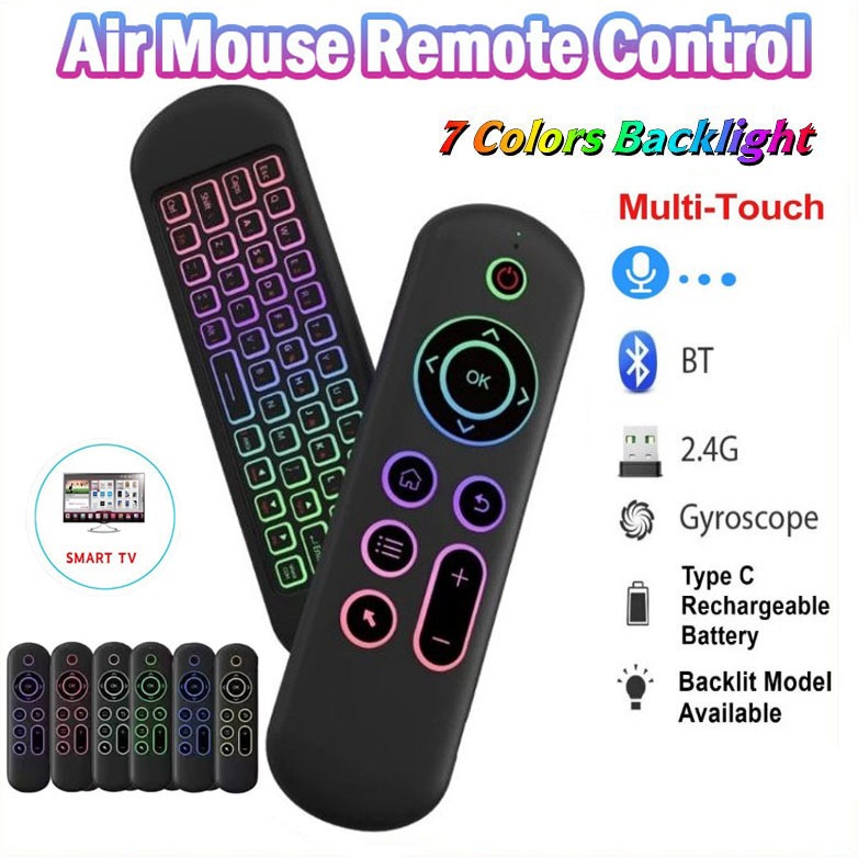 ท้องถิ่น  M5 Air Mouse รีโมทควบคุมแทนที่ไร้สาย 2.4G บลูทูธ กับแป้นพิมพ์แสงหลัง 7 สี สำหรับ Android TV Box ราคา ถูกที่สุด ดีลบีเคเค แกลเลอรีภาพที่ 2