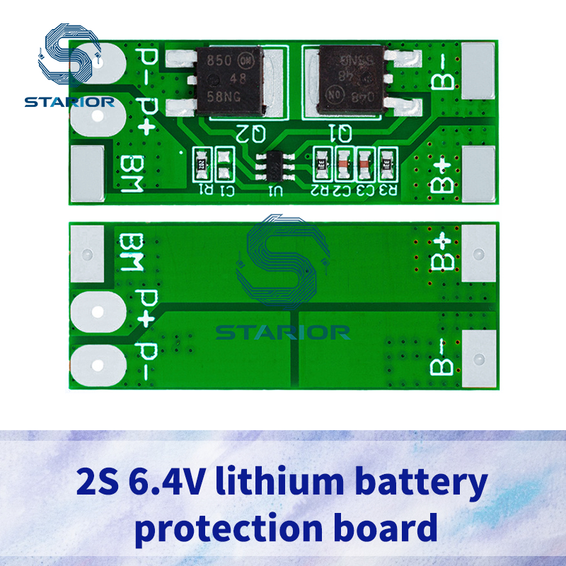 LiFePO4 แบตเตอรี่ Balanced Board BMS 2S 6.4V 10A ชาร์จ PCB PCM วงจรสั้นสําหรับ LED Power/UPS/พลังงานแสงอาทิตย์