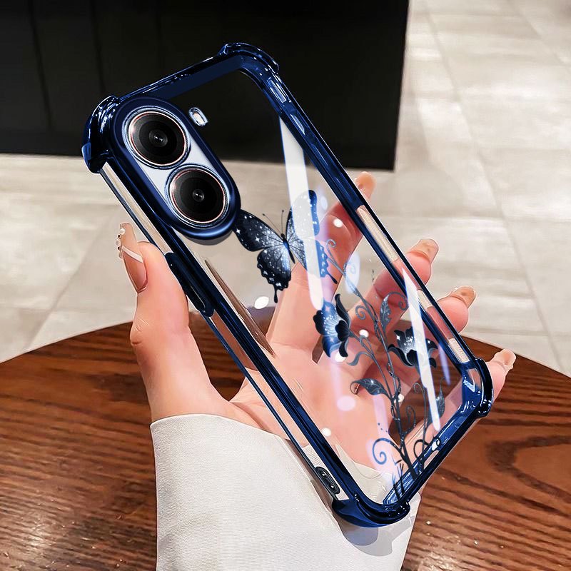 YBD เคสโทรศัพท์สําหรับ Xiaomi POCO X7 Pro 5G Vines ดอกไม้ผีเสื้อป้องกันการตกกระแทก