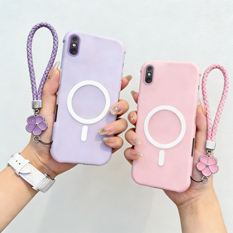 2 in 1 เคสสําหรับ iphone xs iphone xr iphone xs max เคสโทรศัพท์ เคสเยลลี่ ดึงดูดแม่เหล็ก พร้อมสายรัด