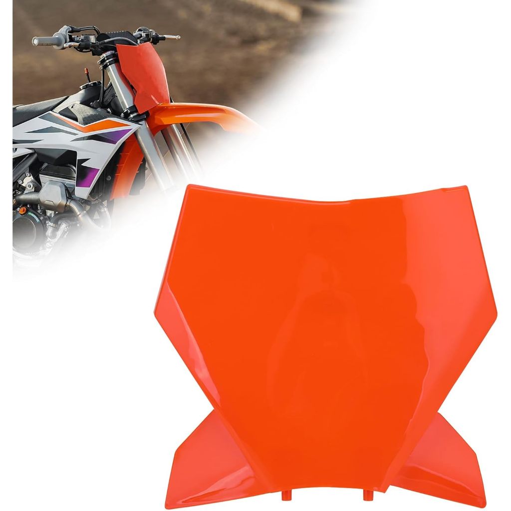 Dirt Bike Number Plate,Motorcycle Front Number Plate ABS Plastic Replacement for SX SX-F XC XC-F 125/250/300/350/450 2023-2024 Orange