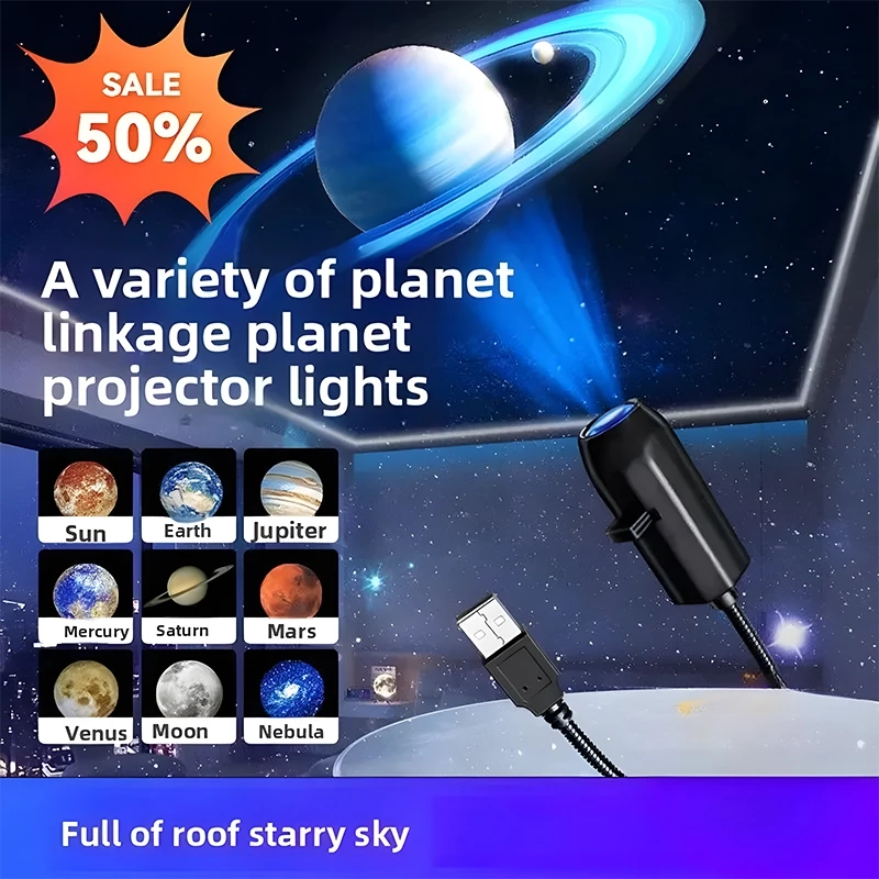 10Pcs ไฟกลางคืน LED, การออกแบบท้องฟ้าเต็มไปด้วยดวงดาว, โคมไฟดวงจันทร์, โคมไฟห้องนอน, โคมฉายโลโก้, พื้นหลัง, การออกแบบที่สร้างสรรค์