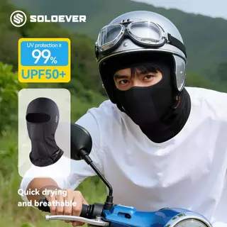 【TH Delivery】SOLOEVER หน้ากากขี่จักรยานยนต์เต็มหน้า ฤดูร้อน ป้องกันแสงแดด ผ้าเรยอน ระบายอากาศ ผ้าพันคอ ป้องกันยูวี แห้งเร็ว สวมใส่สบาย
