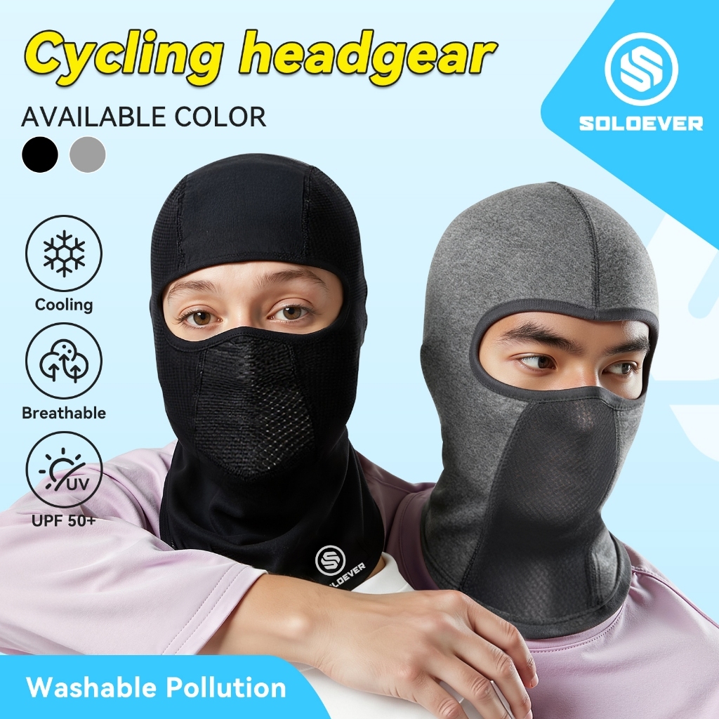 【TH Delivery 】SOLOEVER โม่งเย็นเจี๊ยบ โม่งคลุมหัว เปิดหัว เปิดคางได้ กันUV กระชับ แห้งไว มอเตอร์ไซค์ หน้ากากกันแดด ผ้าปิดหน้ากันแดด สินค้า