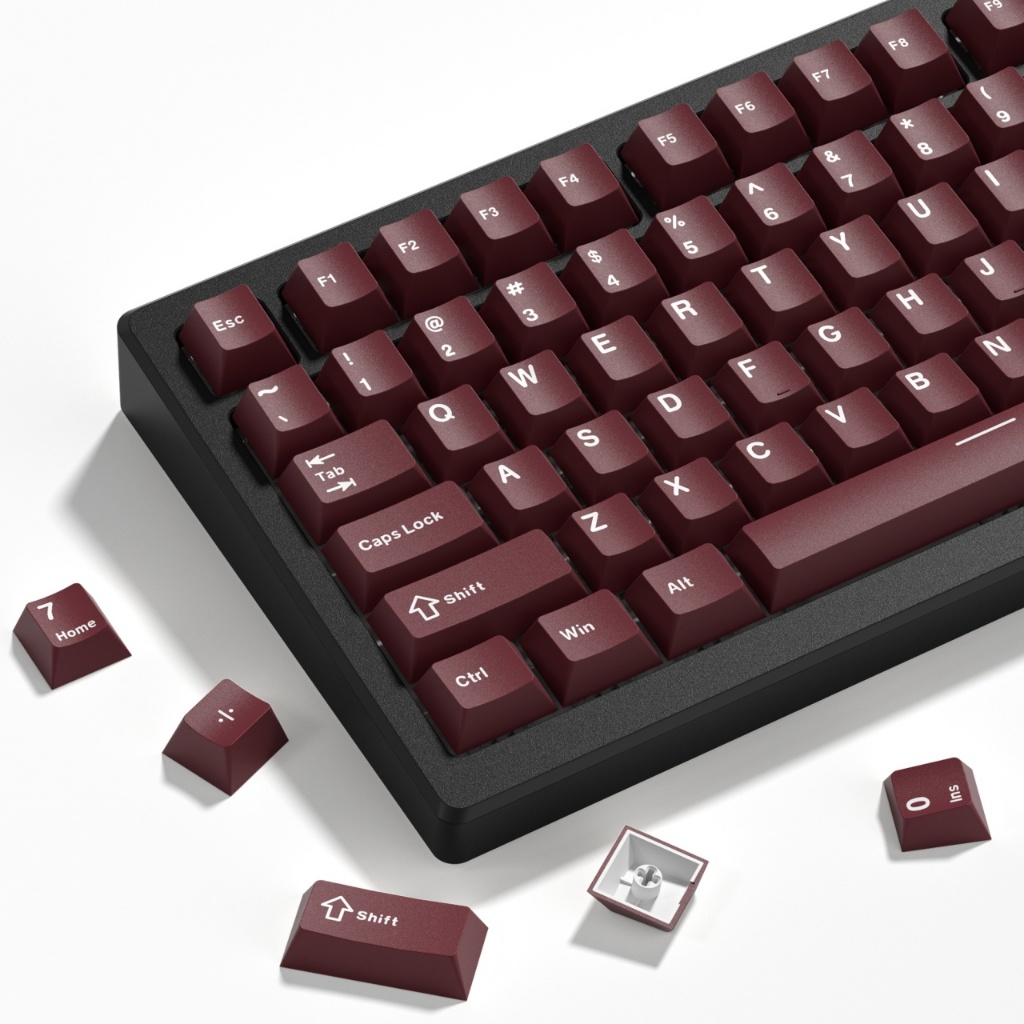 Retro สีแดง 126 คีย์โปรไฟล์เชอร์รี่ Double Shot PBT Custom Keycaps ชุดสําหรับ Gateron MX Gamer คีย์บอร์ดเครื่องกล