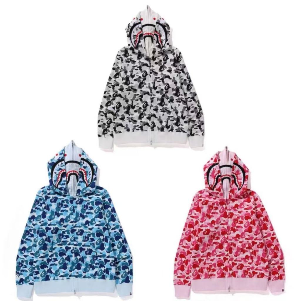 BAPE แฟชั่นเสื้อแจ็กเก็ตลําลองลายพราง สไตล์ใหม่สําหรับผู้ชายและผู้หญิง 0819