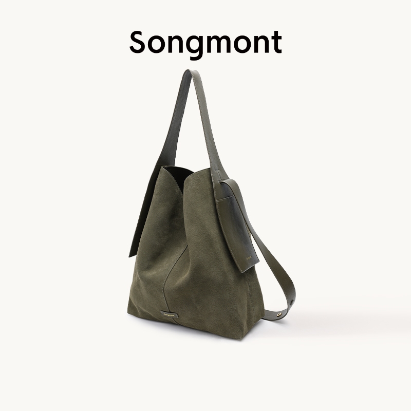 Songmont กระเป๋าโท้ตรุ่น Drippy ขนาดใหญ่ โท้ททรงหยดน้ําขนาดใหญ่สําหรับกระเป๋าสะพายไหล่หนังนิ่มสําหรั