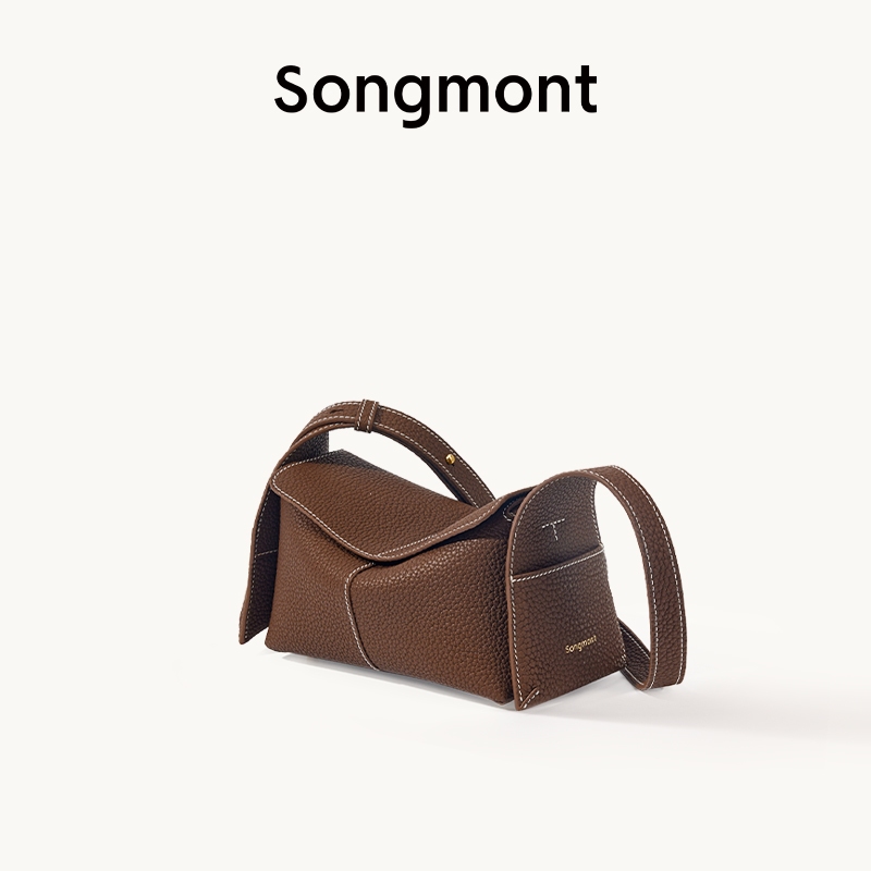 Songmont Mini Drippy Roof Bag กระเป๋าสะพายไหล่ Full-Grain Cow Leather Sling Bag Women