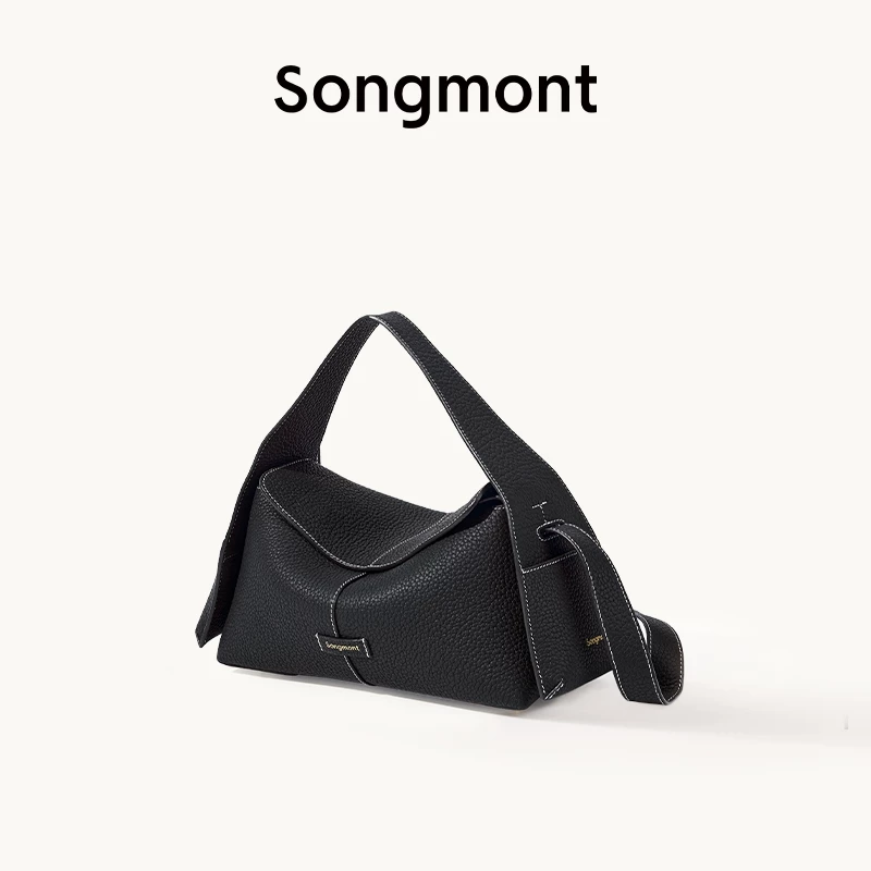 Songmont Small Drippy Roof Bag กระเป๋าสะพายไหล่สําหรับผู้หญิง Full-Grain Cow Leather Sling Bag Women