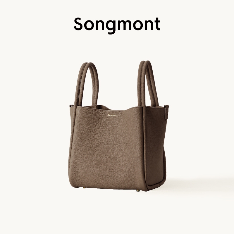 Songmont กระเป๋าเพลงขนาดใหญ่พร้อมกระเป๋าด้านในผู้หญิงกระเป๋าจับกระเป๋าสะพายต้นฉบับกระเป๋าหนัง Cubing