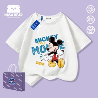 【จัดส่งภายใน 48 ชั่วโมง】เสื้อยืดแขนสั้นเด็ก NASA ผ้าฝ้ายสีขา…