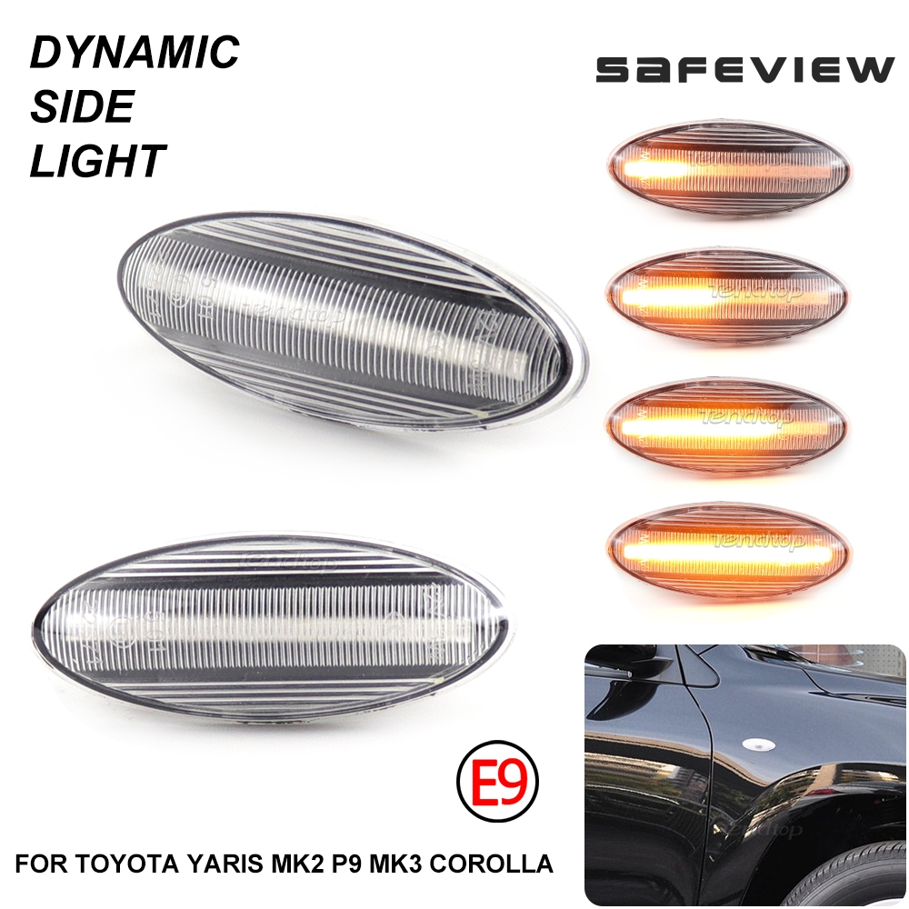 2 ชิ้น LED ไฟเลี้ยวแก้มข้าง LED ไฟวิ่ง TOYOTA Vios 07-12 Yaris 06-13 RAV4  Auris COROLLA *ราคาต่อคู่