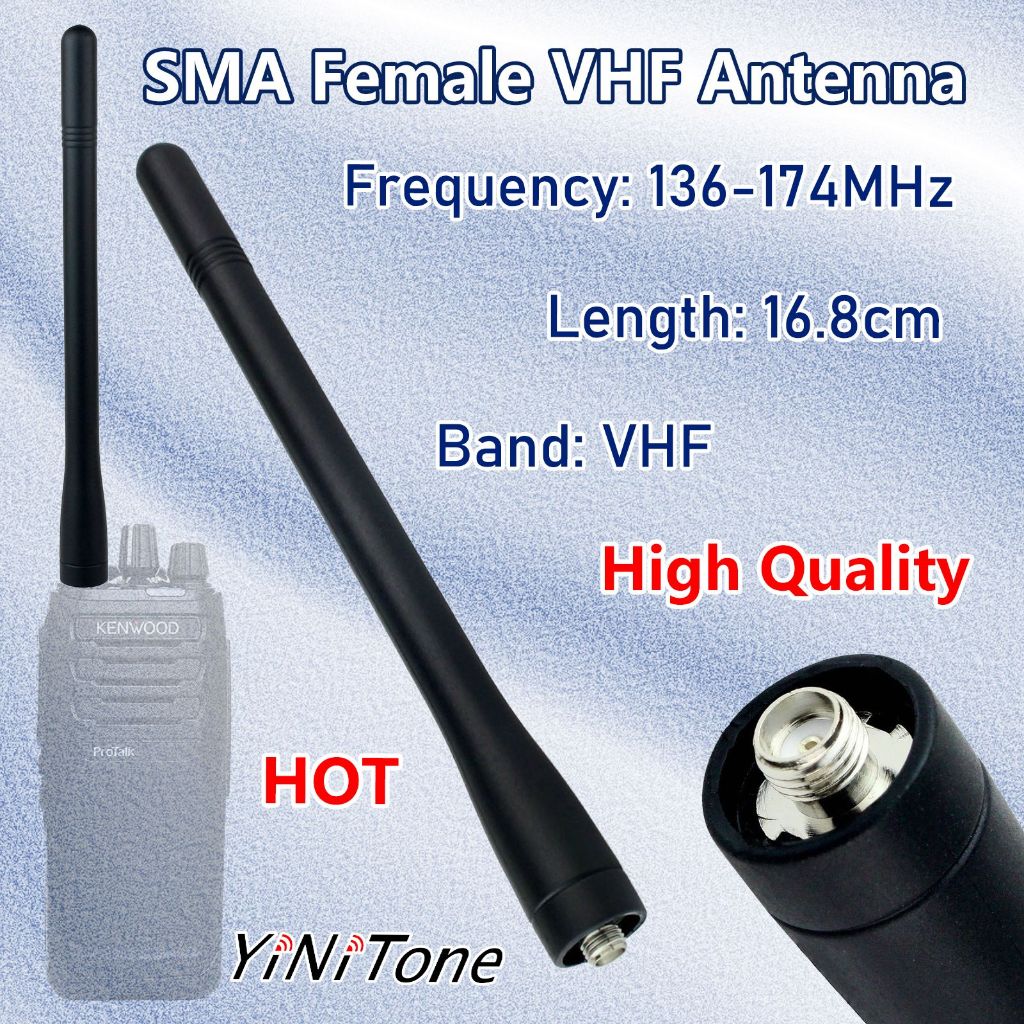 เสาอากาศตัวเมีย VHF SMA-F สําหรับ Kenwood TK2102, TK2103, TK2260, TK2280 - การเปลี่ยนที่ไม่ใช่OEM, 16.8 ซม.
