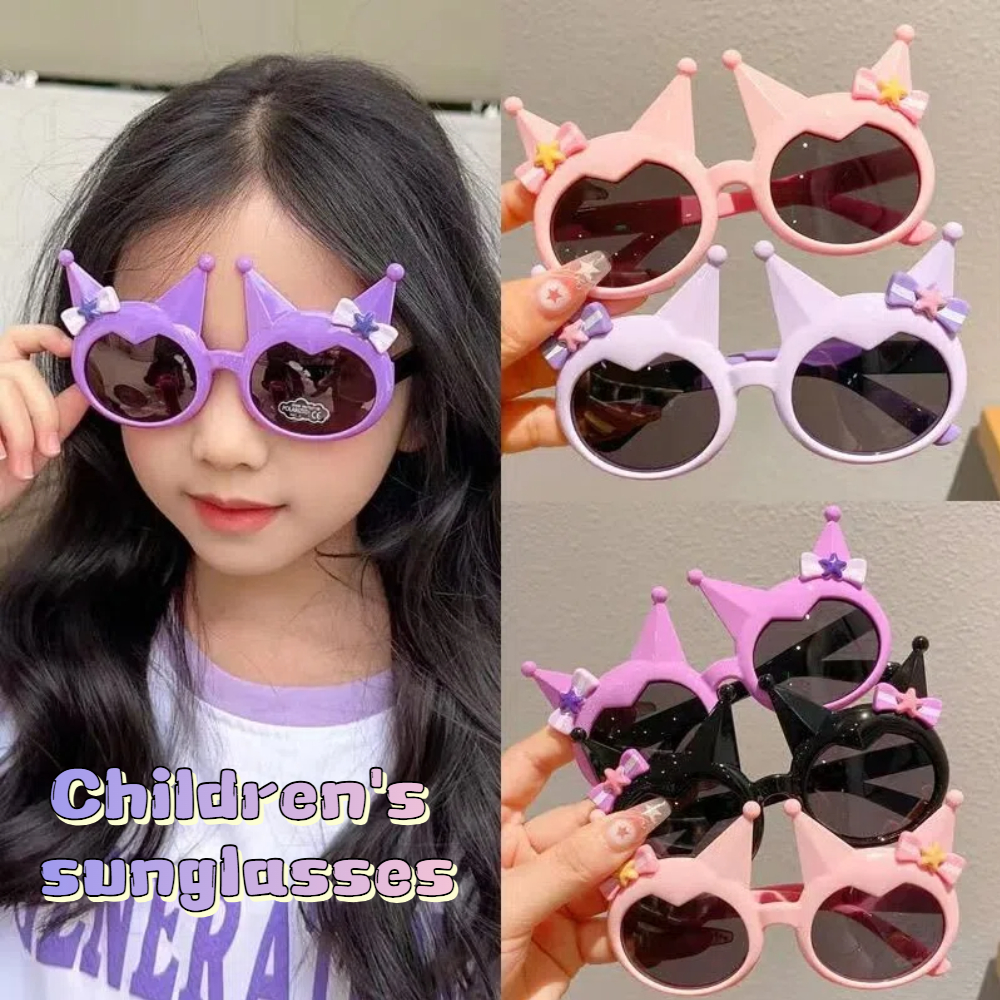 แว่นกันแดดสำหรับเด็กผู้หญิง ออกแบบสไตล์การ์ตูน สวมใส่ได้ทั้งวันในฤดูร้อน